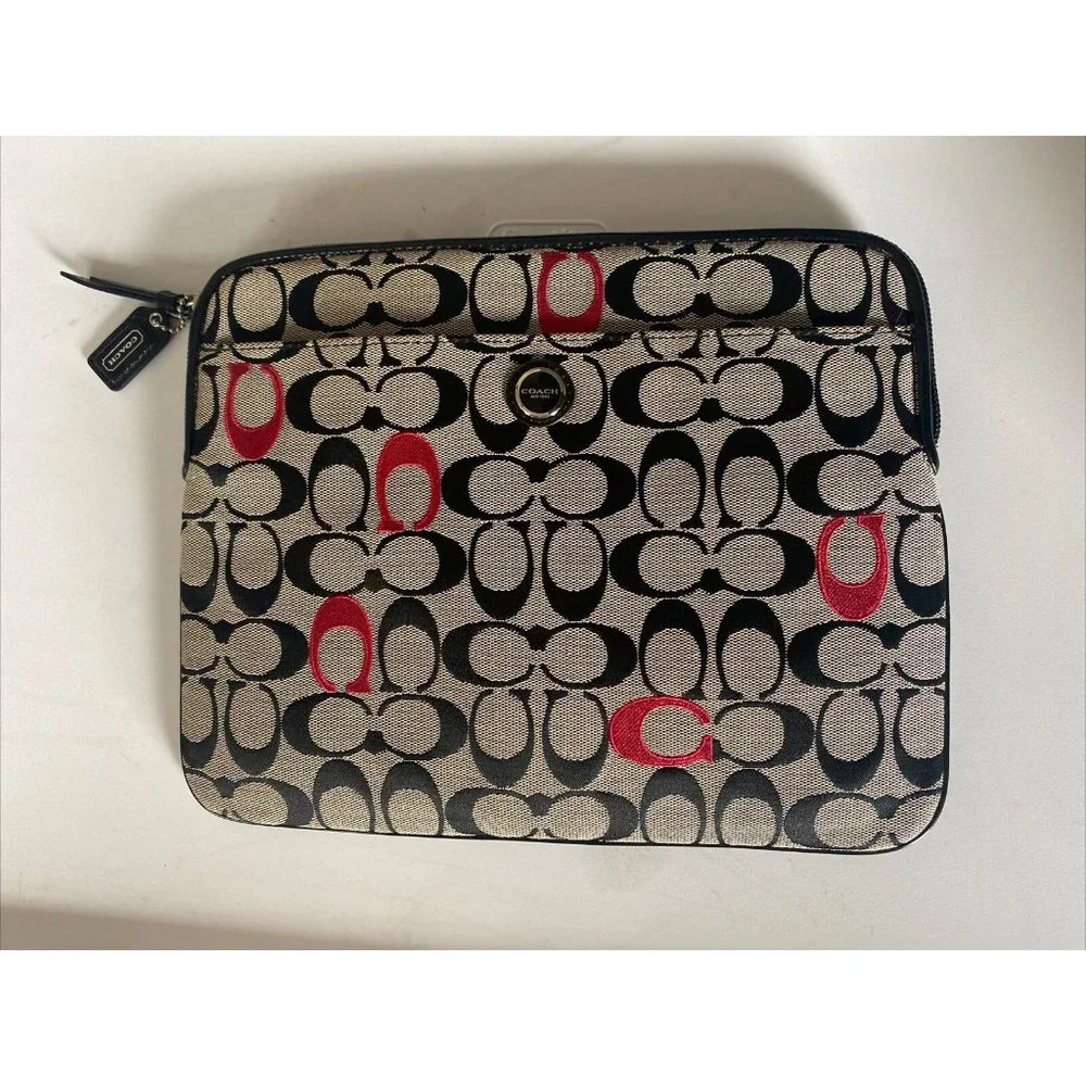 Coach Tablet sleeve LOGO C Pattern Black Pink Padded